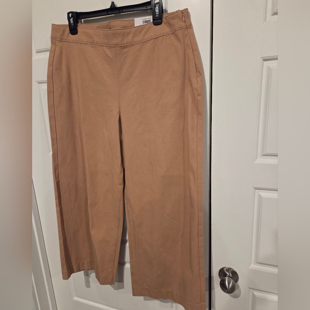 STYLE & CO WOMEN'S CROPPED WIDE LEG PANTS IN NATURAL CAMEL SZ 14 & 16 NWT - Picture 4 of 9
